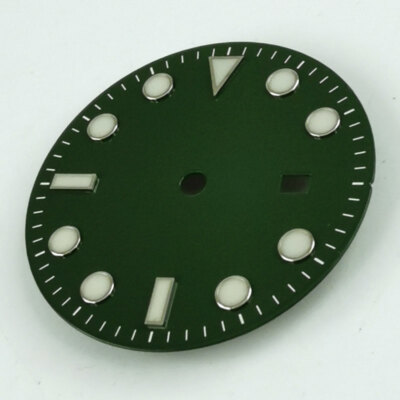 31.3MM Green Watch Dial Luminous Fit For Miyota 8215 8205 Mingzhu 2813 Movement