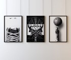 Set of 3 Nike Basketball Art pieces canvas wall art home decor
