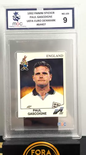 1992 Panini UEFA EURO 92 #103 MGC 9 MINT Paul Gascoigne England Legend