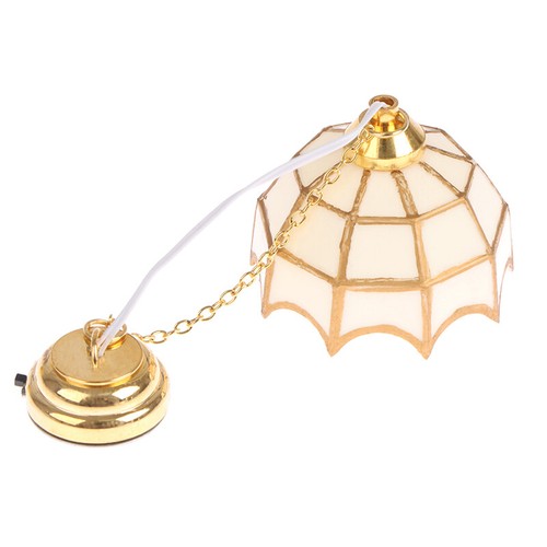 1:12 Dollhouse Mini Chandelier Ceiling Lamp LED Lamp Wall Lamp Doll Decor Toy - Picture 3 of 12
