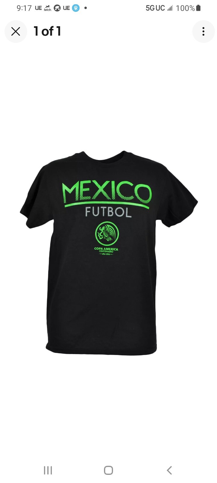 Copa America Centenario USA 2016 Mexico Soccer TEE Shirt  Sz XL   NWT