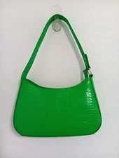 Urban Outfitters Shoulder Purse GREEN Faux Crocodile Leather Y2K 90s Preppy