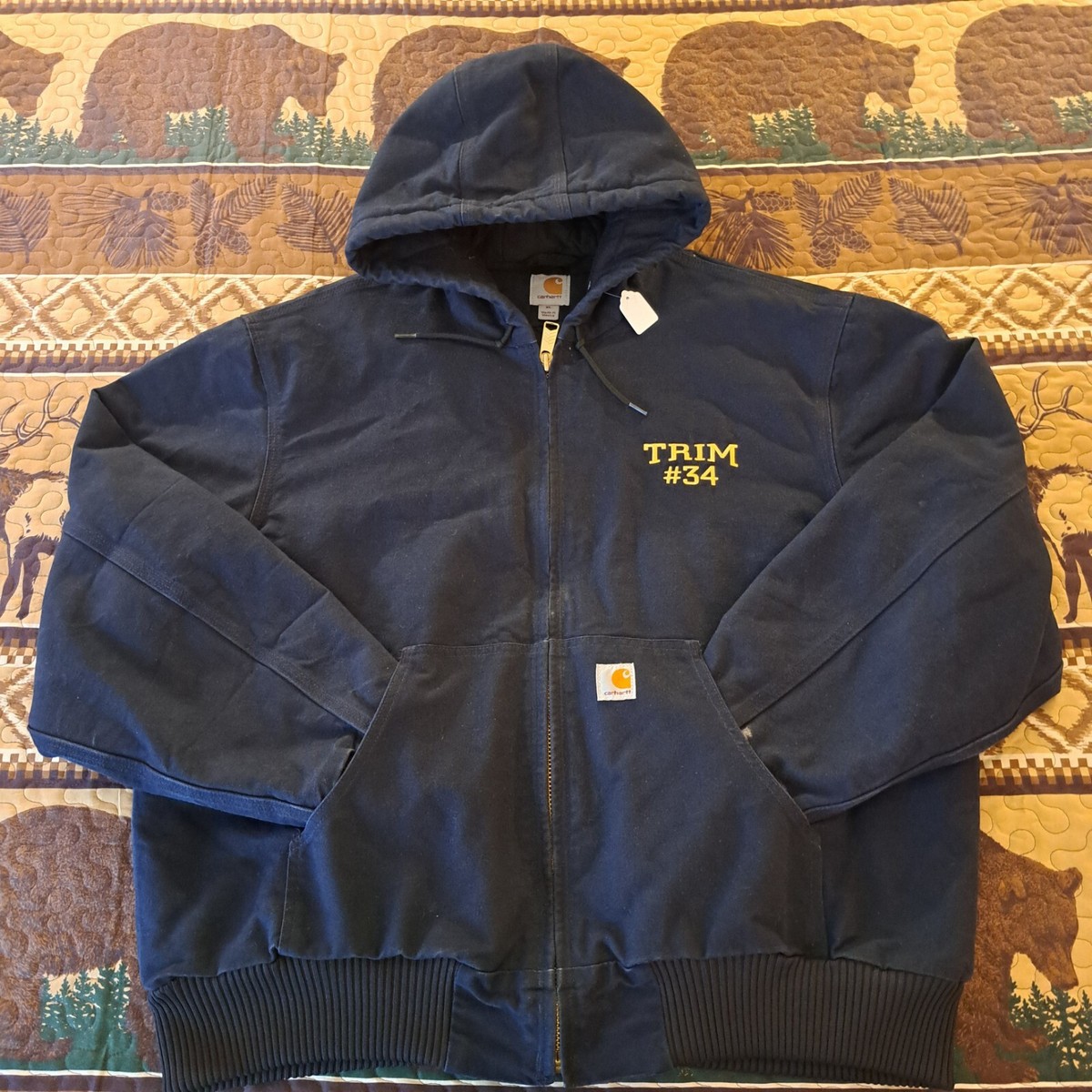 ウォームジップフーディ Carhartt Jacket Men's Size XL Black Thermal Lined Duck Active