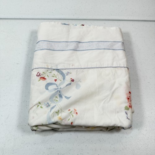 vintage jcpenney pillowcase standard pair blue butterfly floral cotton blend - Picture 14 of 14