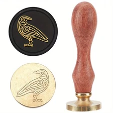 1pc Wax Seal Stamp set Sealing Wax Stamp Solid Brass Head Wood Handle Retro