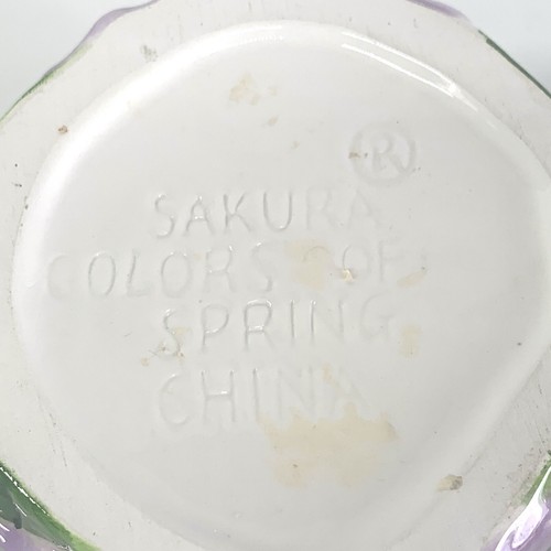 Vintage Sakura Colors of Spring Mugs Flower Set Ceramic Blue Pink Purple Yellow - Picture 11 of 20