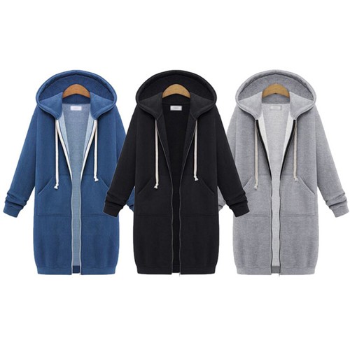 Women Ladies Long Sleeve Zip Up Hooded Hoodie Jacket Jumper Cardigan Coat Plus_ - Picture 9 of 18