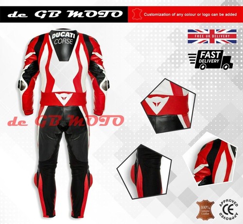 Brand New DUCATI Corse 1 Piece Motorbike Racing Leather Suit CE Approved Armour - Picture 4 of 6