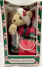 1999 Santas Best Cubby Bears Animated Christmas Bear Sled Holiday Plush New