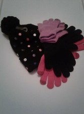 Winter Stretch Black w/colorful pok a dot and gloves to match Nice