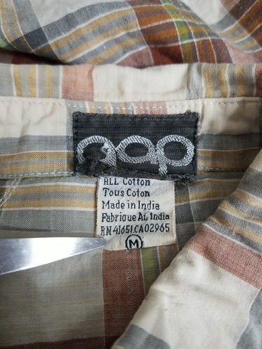 Vintage 70s Gap Mens Size Medium Shirt Button Up Brown Green Plaid - Picture 11 of 12