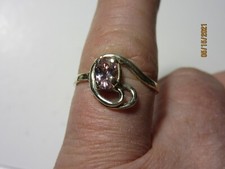 Genuine Pink CZ Ring 7x5 Oval 925 SS Size 9 PC-4