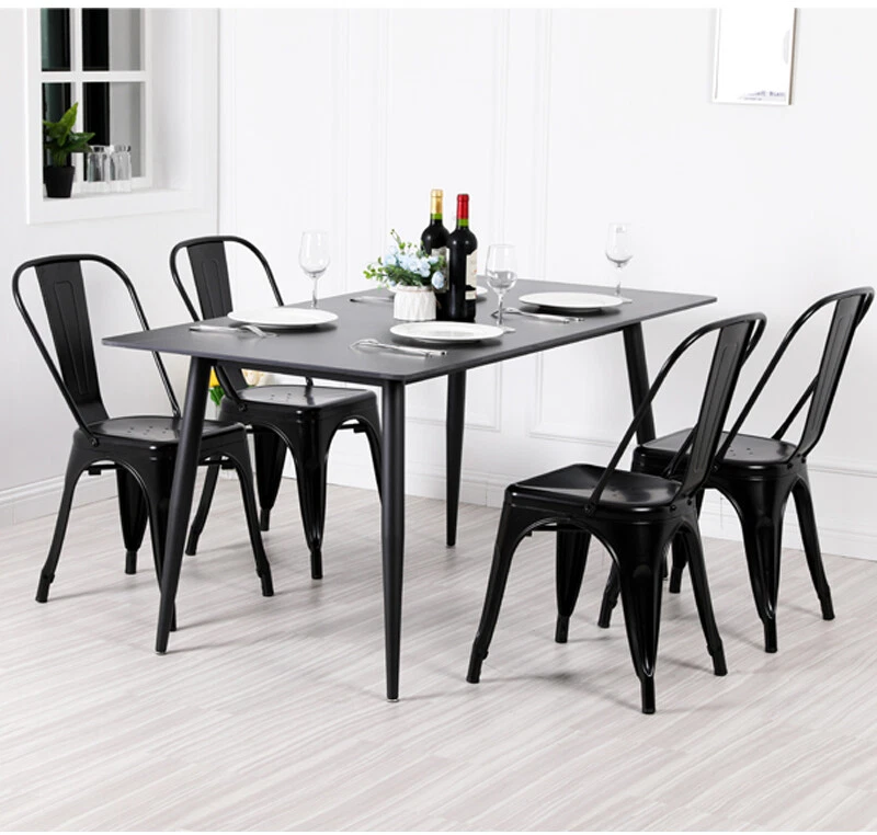 Silla de metal de 18 pulgadas silla de comedor de cocina patio para taburete de bar interior exterior, 4 piezas Foto 2 de 4