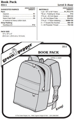 Book Bag Back Pack #211 Sewing Pattern (Pattern Only) gp211