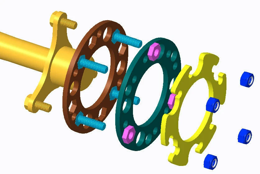 Llantas traseras Suzuki LT80/LT90/KFX80 3/120 a 4/110 mm o 4/115 mm neumáticos conv. Kit Foto 4 de 4