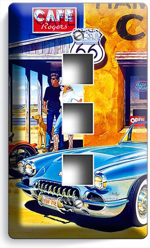 RETRO COCHE DEPORTIVO ROUTE 66 CAFE LIGHT SWITCH OUTLET PLACAS DE PARED DECORACIÓN DE LA SALA DE GARAJE - Imagen 22 de 34