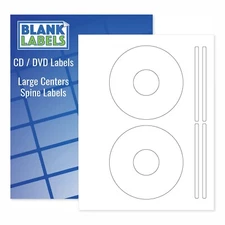 CD / DVD Labels Fits Size 5931 Laser Ink Jet Blank White Matte Sheets