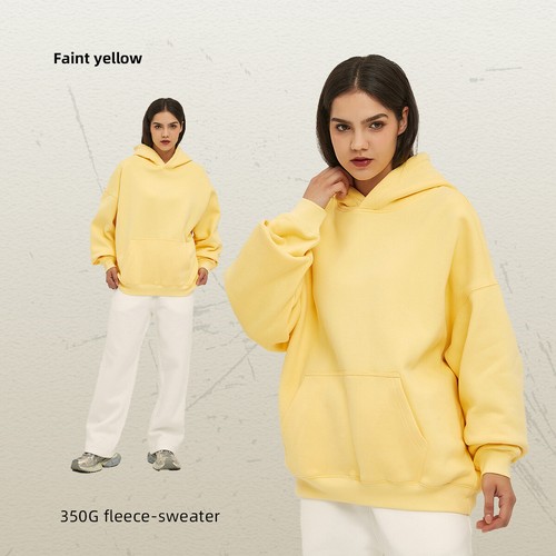 Sweatshirt Winter Loose Plus Velvet Weatshirt Unisex Oversize Thickened Hooded - Picture 18 of 35