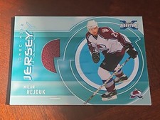 milan hejduk game used relic jersey card authentic nhl hockey avalanche avs