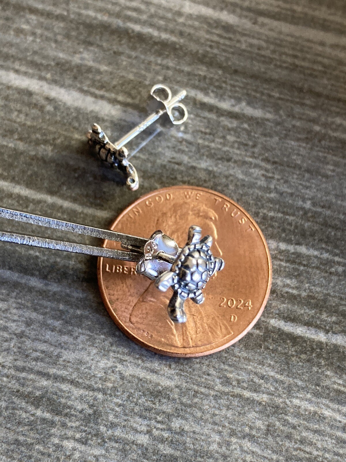 New Sterling 925 Solid Silver Turtle Stud Earring… - image 15