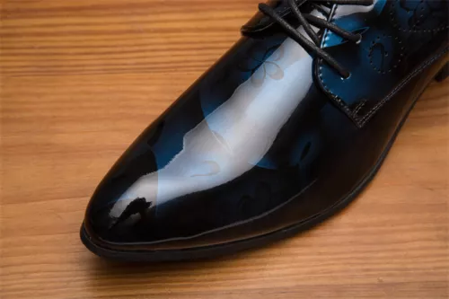 Herren Kunstleder Smoking Elegant Schuhe Klassisch Schnürung Formell Oxford - Bild 4 von 17