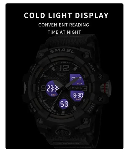 Orologio Sportivo Orologio Militare Uomo Sveglia Cronometro LED Retroilluminazione Digitale - Foto 15 di 37