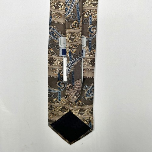 Corbata de cachemira de seda marrón beige azul marrón 4” Sutter & Grant para hombre nueva con etiquetas EE. UU. - Imagen 5 de 11