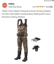 HISEA Hunting Chest Waders 600G Thinsulate Bootfoot Waterproof Insulated Fishing