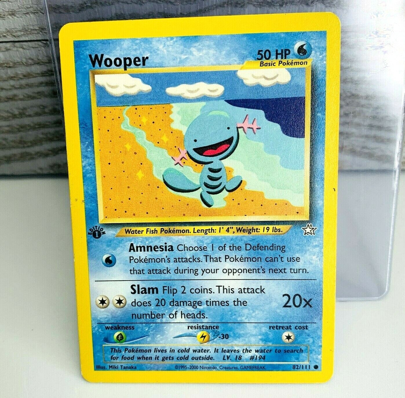 1st Edition Wooper 82/111 Neo Genesis Pokemon Card