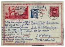 Belgium: 1935; Postal stationery W/ add postage, to Austria, used, EBBL01