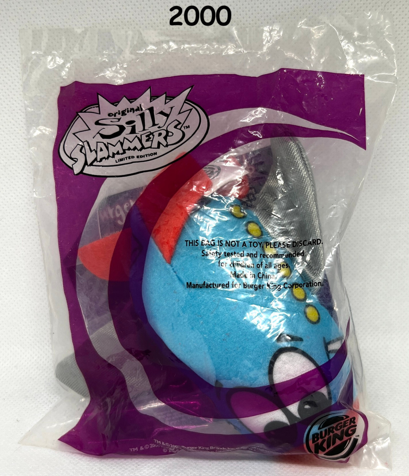 Jet Plane Plush Soft Stuffed Silly Slammers Toy Burger King BK 2000 NIOP