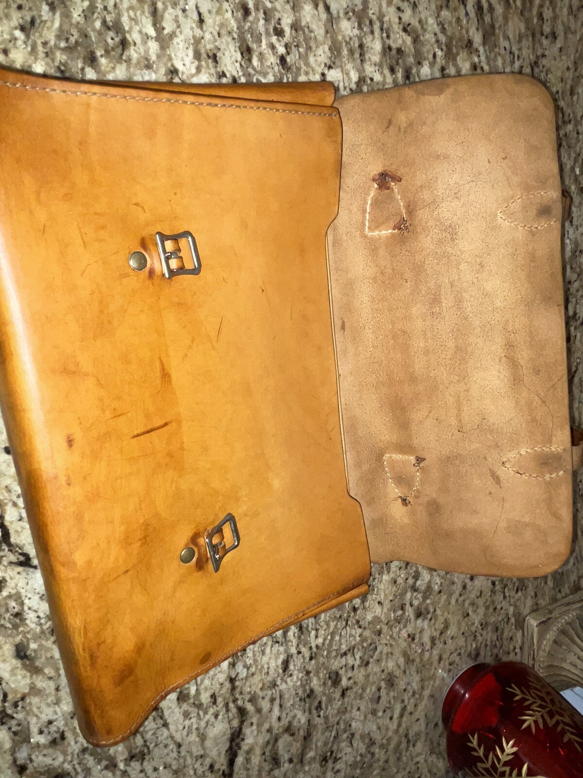 Genuine Leather Vtg King Ranch Satchel Briefcase Laptop Attache Bag eBay