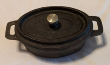 Vintage Miniature Cast Iron Mini Soup Pot Stamped AM