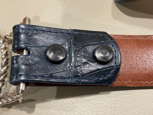 Pat Areias echter Kaiman Krokodil Gürtel mit Sterlingsilber Schnalle - 32” & 34” - Bild 4 von 11
