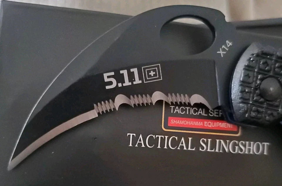 Faca dobrável 5.11 Tactical Karambit Tarani Series parcialmente serrilhada com clipe - Imagem 2 de 4