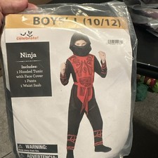 Halloween Costume Boys Ninja Large 10-12 New