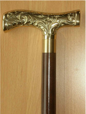 NEW SOLID ANTIQUE SOLID BRASS HANDLE WOODEN WALKING STICK CANE VINTAGE DESIGNER