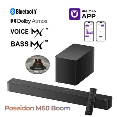 ULTIMEA 5.1 Dolby Atmos Soundbar 340W mit Subwoofer Bluetooth 5.4 APP BassMX M60