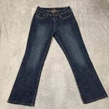 Lee Riders Women  s Jeans Blue Denim Size 8P Mid Rise Straight Leg 5 Pockets