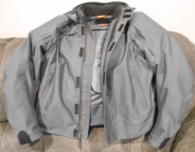 Reax Motorcycle Jacket Mens L Black Gray Mesh SAS-TEC Armor Pockets Zip Up