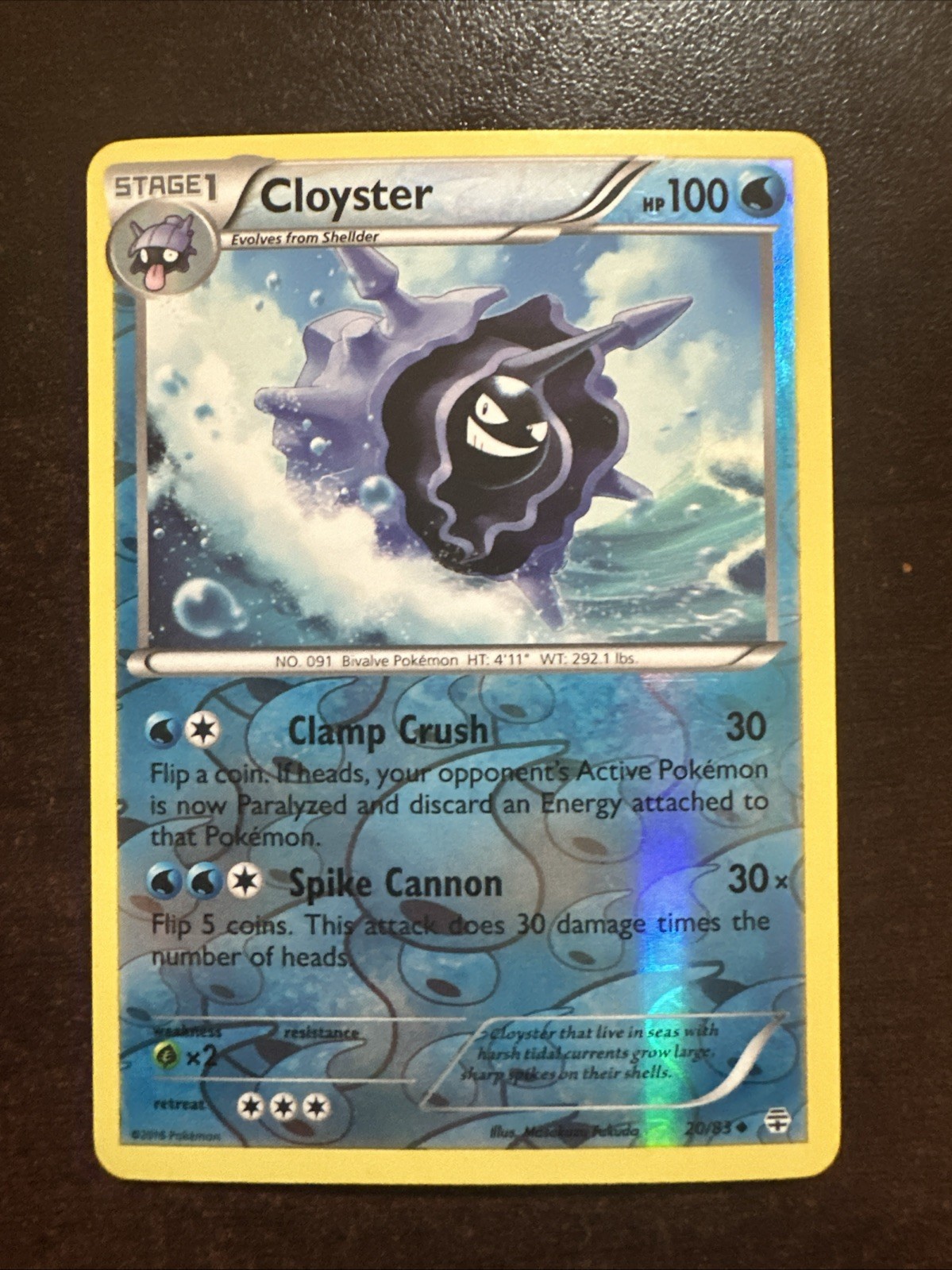Cloyster 20/83 Reverse Holo Pokemon TCG XY Generations LP