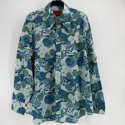 Vintage 70s Sears Kings Road Long Sleeve Button Up Shirt XL *348