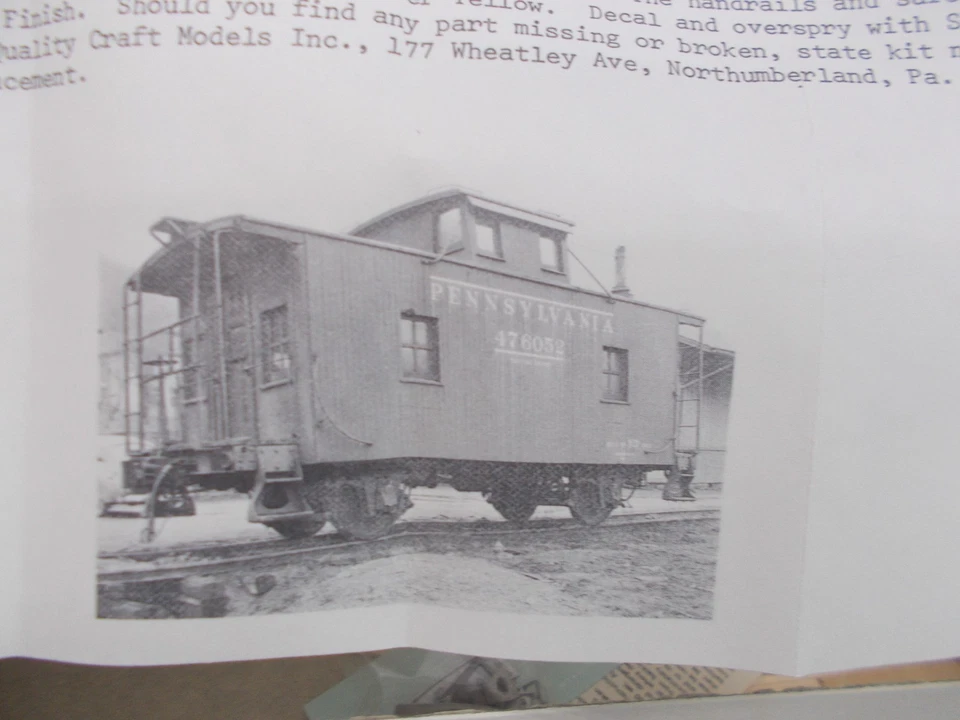 AMBROID # H-22 ~ PENNSYLVANIA 4- OR 8-WHEEL CABOOSE CAR KIT~ HO SCALE ~ LOT A - Image 3 of 4