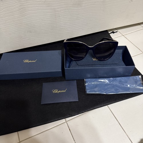 Chopard SCH317 Blue Gradient Cat Eye  Sunglasses. 55-19-135. NIB! - Picture 2 of 18