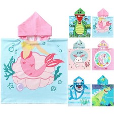 NovForth Kids Beach Towel for Boys Girls, Mermaid Hooded Bath Wrap, Toddler