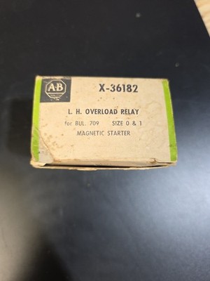 Vintage New Old Stock Allen Bradley X-36182 L. H. Overload Relay Size 0 & 1