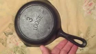 Vintage LODGE Arc Logo #3 cast iron 1 notch skillet V molders mark frying pan