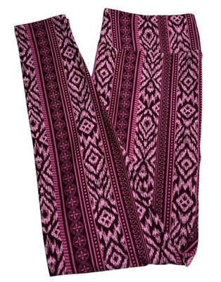 LuLaRoe Leggings TC Tall Curvy AZTEC Stripe PINK Southwest Western TRIBAL Art
