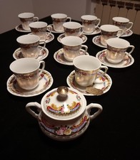 LIMOGES MONT VENUS FIORI ORO-12 Tazzine da caffè con zuccheriera