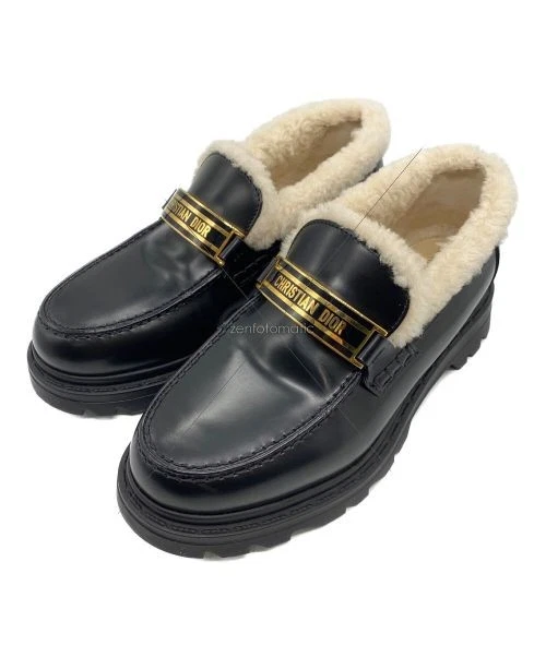 Mocassins Christian Dior Code chaussures en cuir noir pour femme